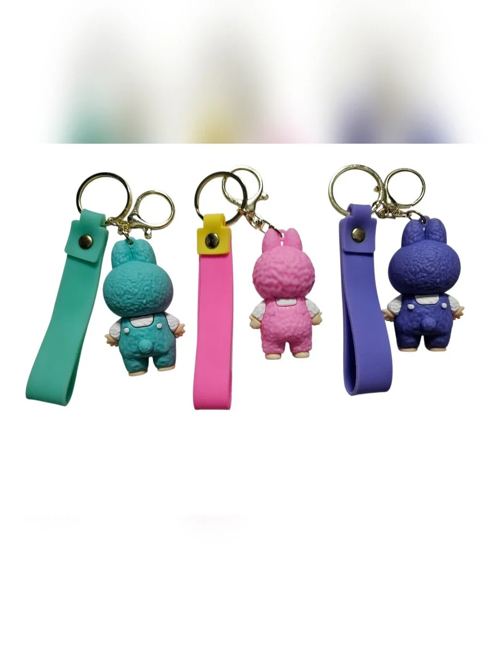 Monster Bunny (Pick 1) Keychain with Strap - Teal, Pink, Purple NWOT